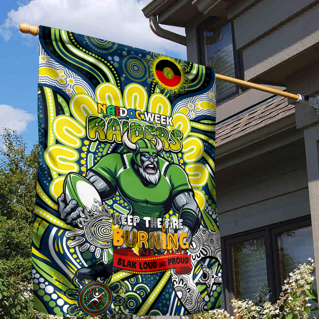 Custom NAIDOC Week 2024 Raiders Garden Flag Mascot Rugby DT02