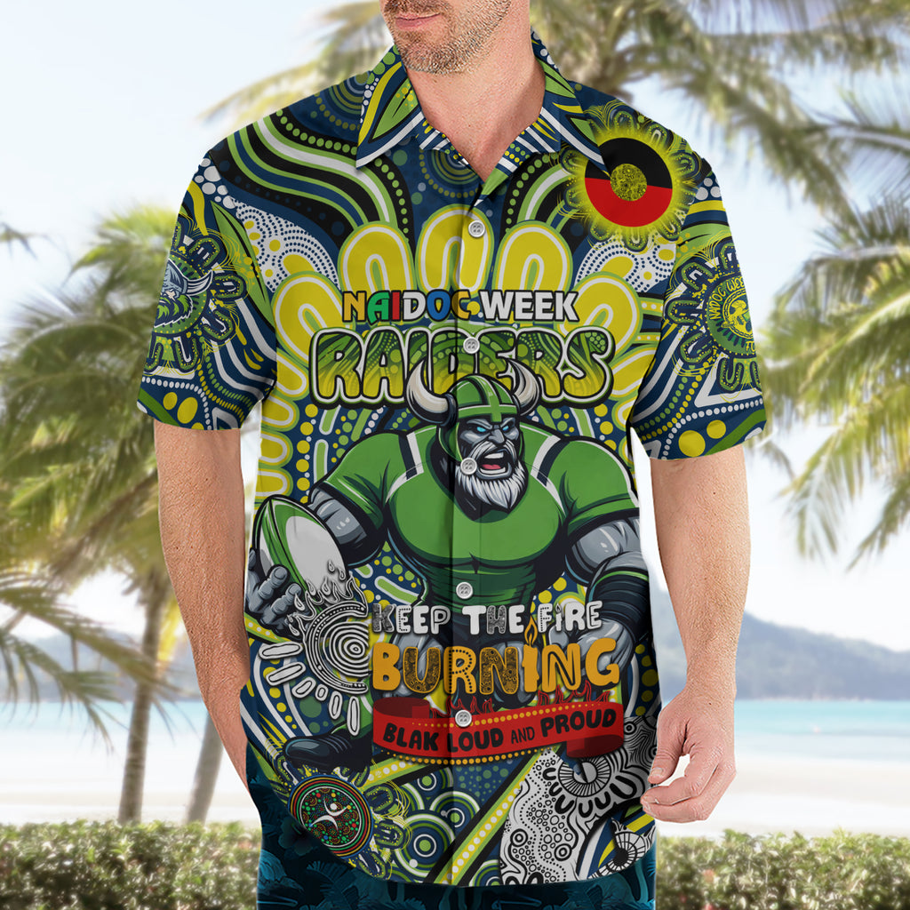 Custom NAIDOC Week 2024 Raiders Hawaiian Shirt Mascot Rugby DT02