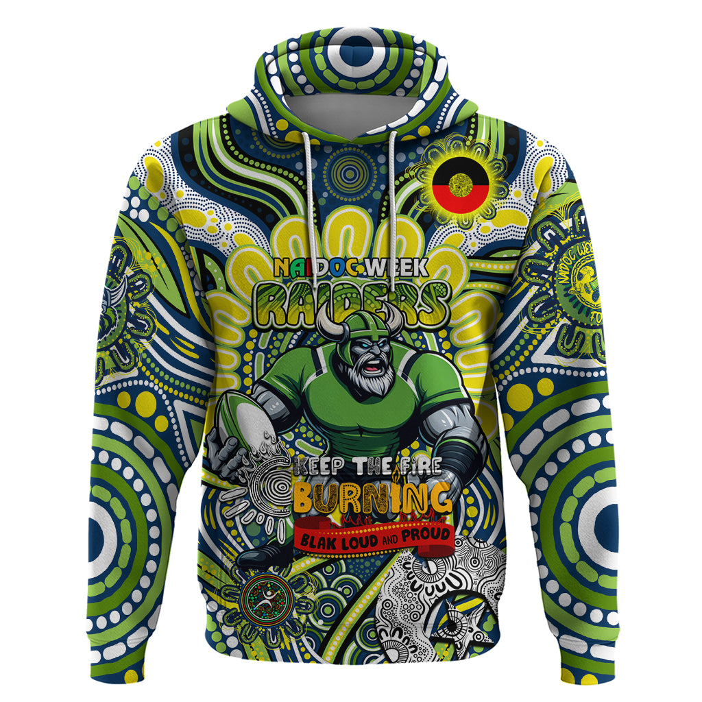 Custom NAIDOC Week 2024 Raiders Hoodie Mascot Rugby DT02