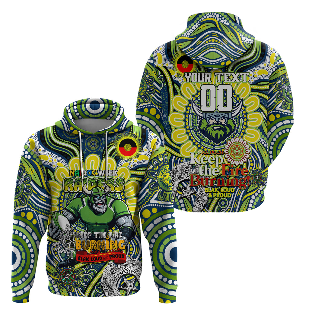 Custom NAIDOC Week 2024 Raiders Hoodie Mascot Rugby DT02