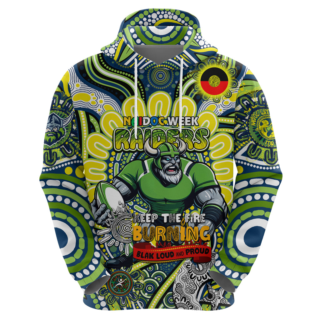 Custom NAIDOC Week 2024 Raiders Hoodie Mascot Rugby DT02