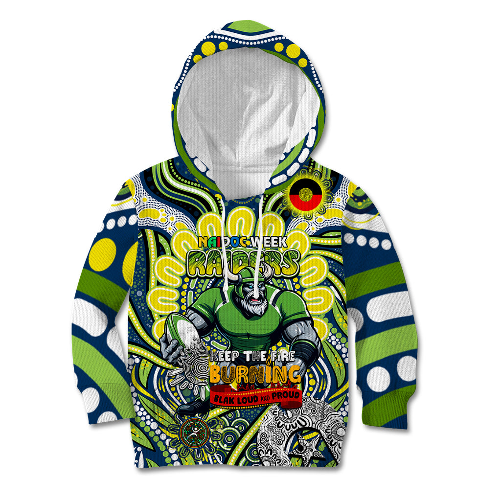 Custom NAIDOC Week 2024 Raiders Kid Hoodie Mascot Rugby DT02