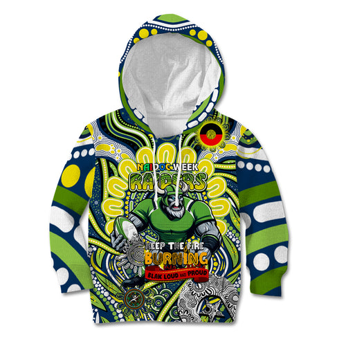 Custom NAIDOC Week 2024 Raiders Kid Hoodie Mascot Rugby DT02