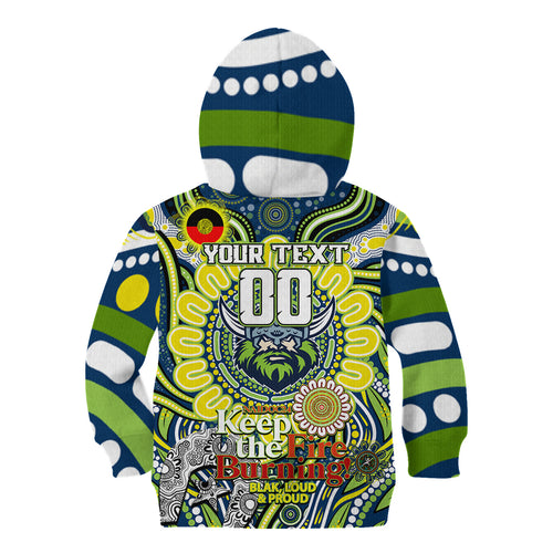 Custom NAIDOC Week 2024 Raiders Kid Hoodie Mascot Rugby DT02