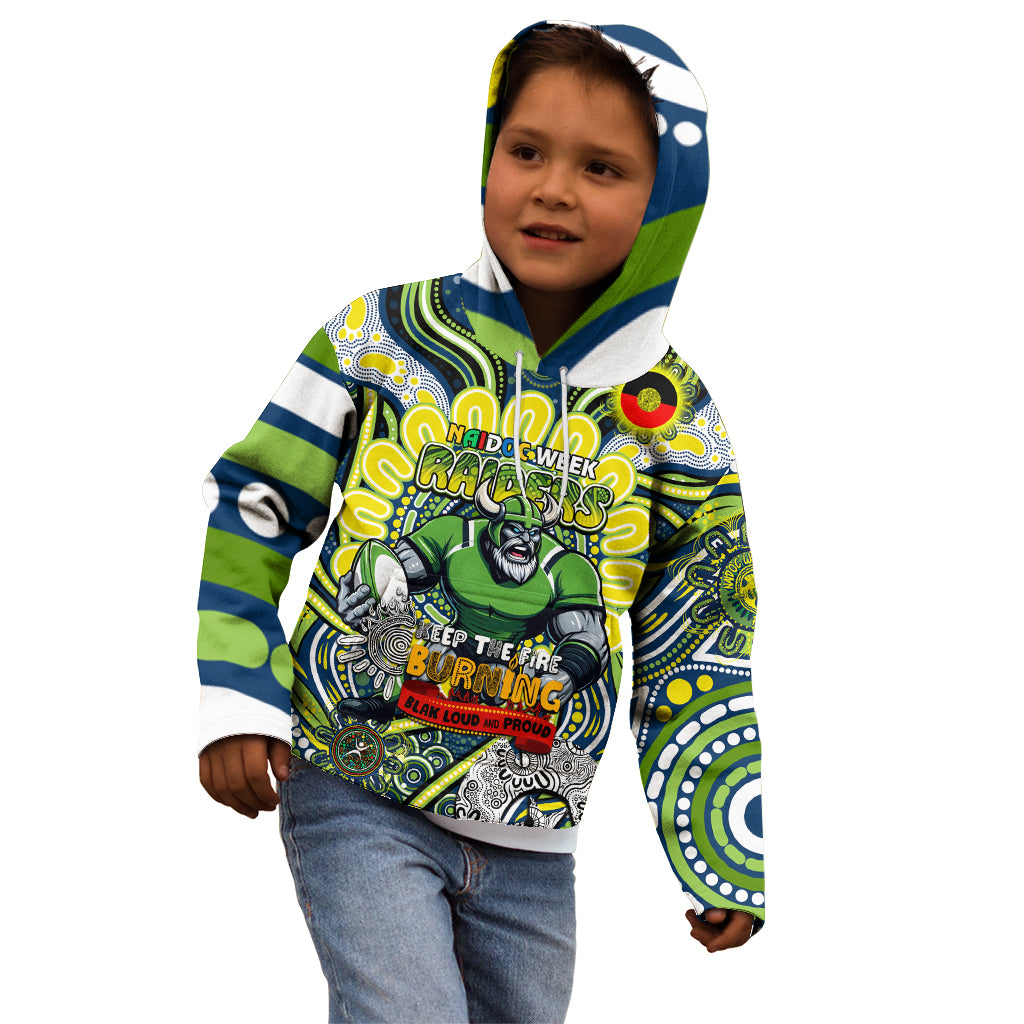 Custom NAIDOC Week 2024 Raiders Kid Hoodie Mascot Rugby DT02
