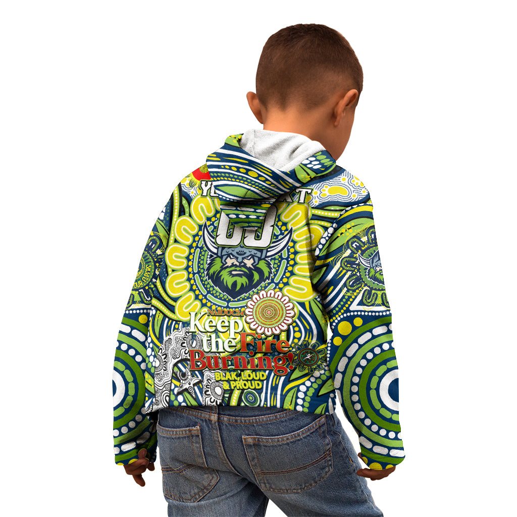 Custom NAIDOC Week 2024 Raiders Kid Hoodie Mascot Rugby DT02