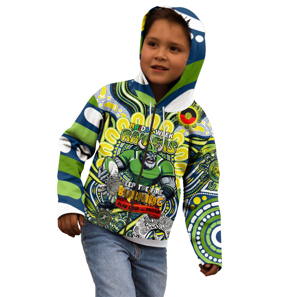 Custom NAIDOC Week 2024 Raiders Kid Hoodie Mascot Rugby DT02