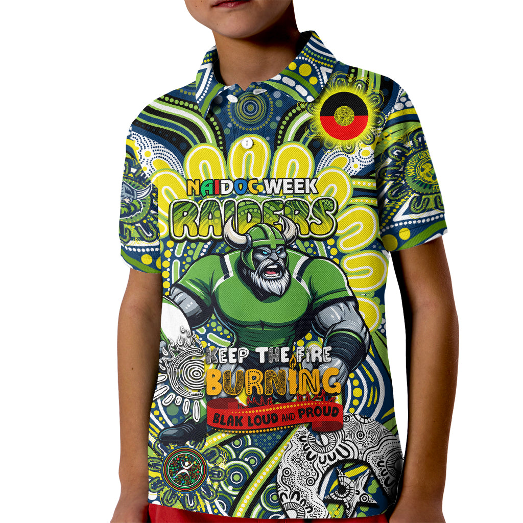 Custom NAIDOC Week 2024 Raiders Kid Polo Shirt Mascot Rugby DT02