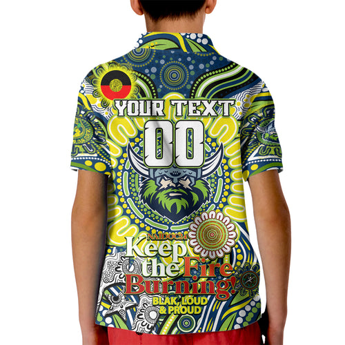 Custom NAIDOC Week 2024 Raiders Kid Polo Shirt Mascot Rugby DT02
