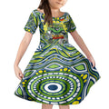 Custom NAIDOC Week 2024 Raiders Kid Short Sleeve Dress Mascot Rugby DT02