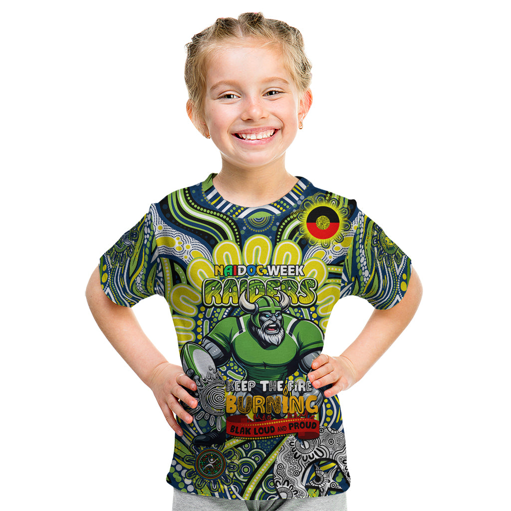 Custom NAIDOC Week 2024 Raiders Kid T Shirt Mascot Rugby DT02