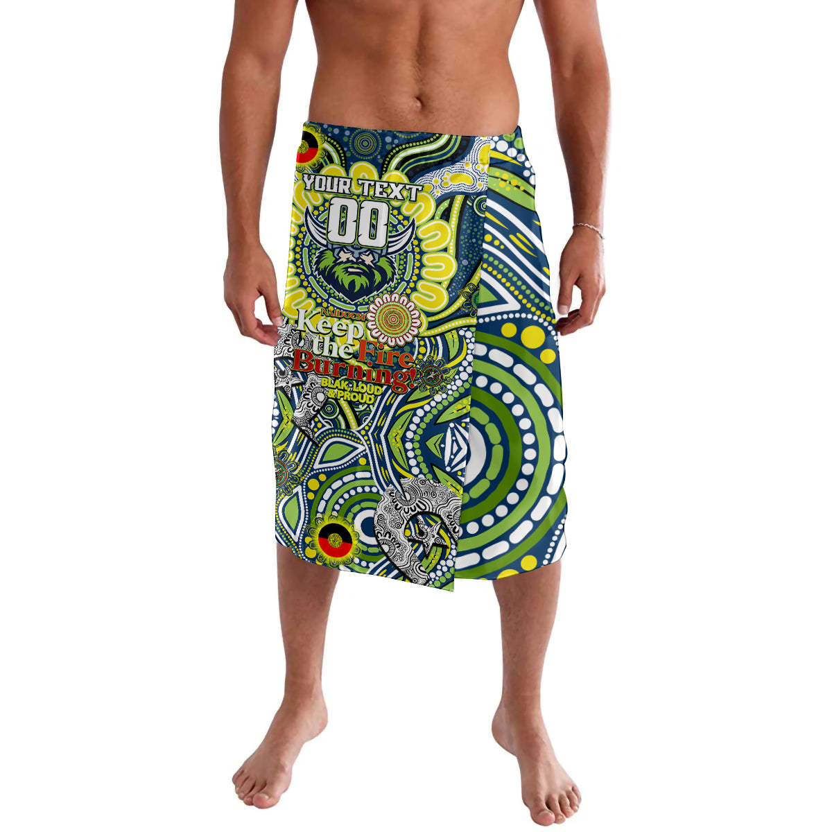 Custom NAIDOC Week 2024 Raiders Lavalava Mascot Rugby DT02