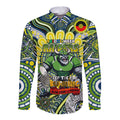 Custom NAIDOC Week 2024 Raiders Long Sleeve Button Shirt Mascot Rugby DT02