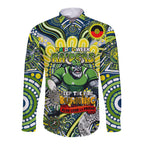 Custom NAIDOC Week 2024 Raiders Long Sleeve Button Shirt Mascot Rugby DT02