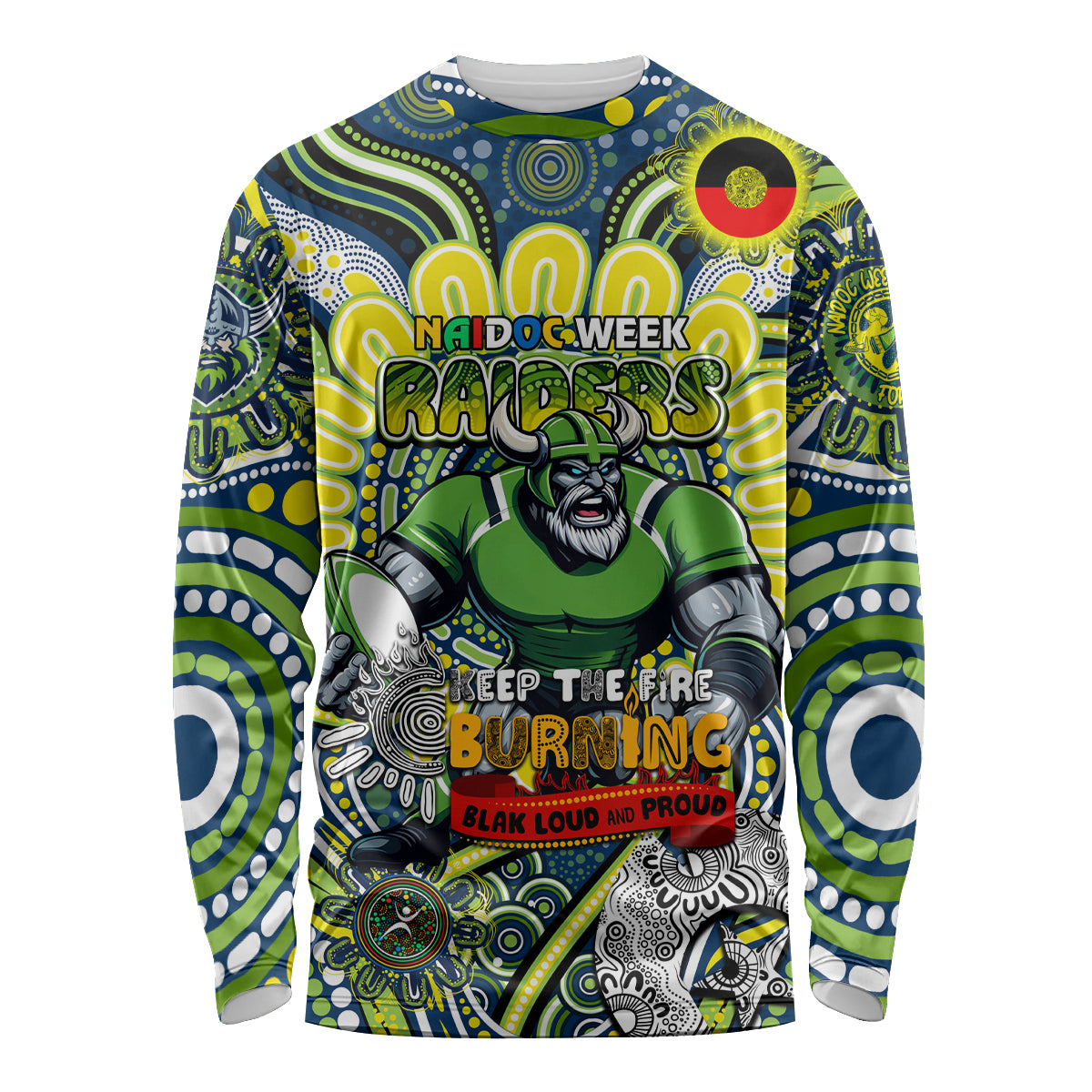 Custom NAIDOC Week 2024 Raiders Long Sleeve Shirt Mascot Rugby DT02