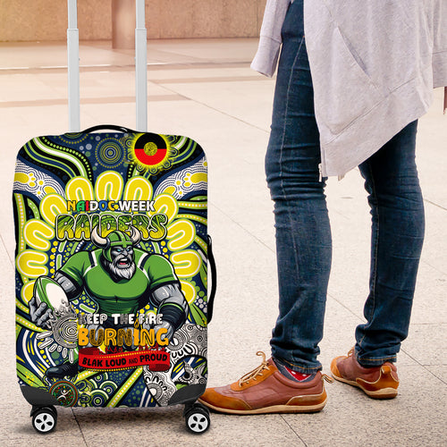Custom NAIDOC Week 2024 Raiders Luggage Cover Mascot Rugby DT02