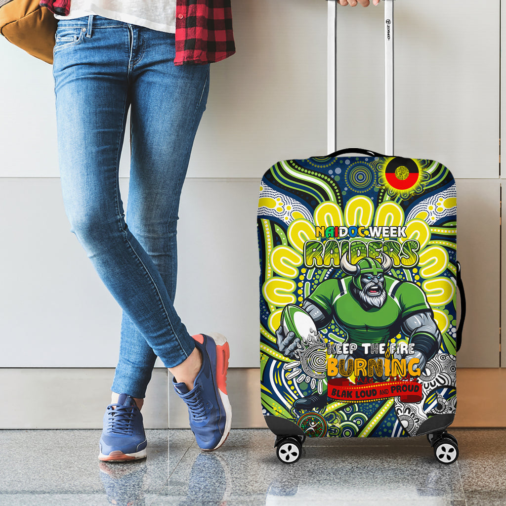 Custom NAIDOC Week 2024 Raiders Luggage Cover Mascot Rugby DT02