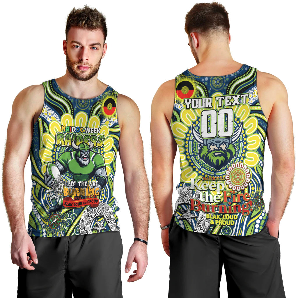 Custom NAIDOC Week 2024 Raiders Men Tank Top Mascot Rugby DT02