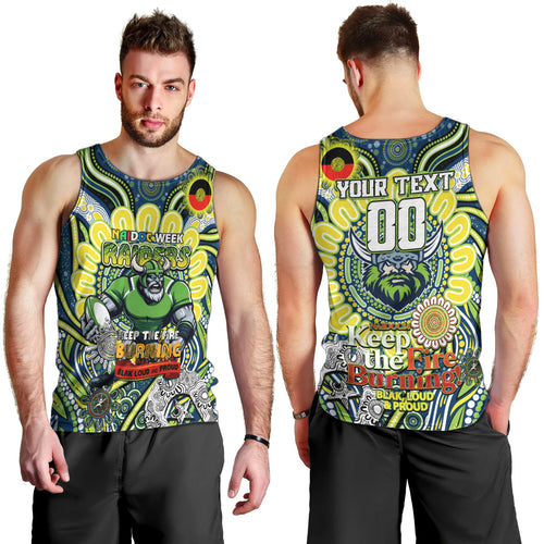 Custom NAIDOC Week 2024 Raiders Men Tank Top Mascot Rugby DT02