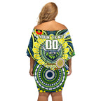 Custom NAIDOC Week 2024 Raiders Off Shoulder Short Dress Mascot Rugby DT02