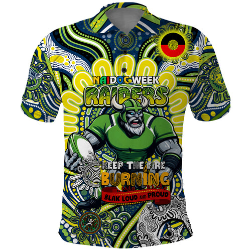 Custom NAIDOC Week 2024 Raiders Polo Shirt Mascot Rugby DT02