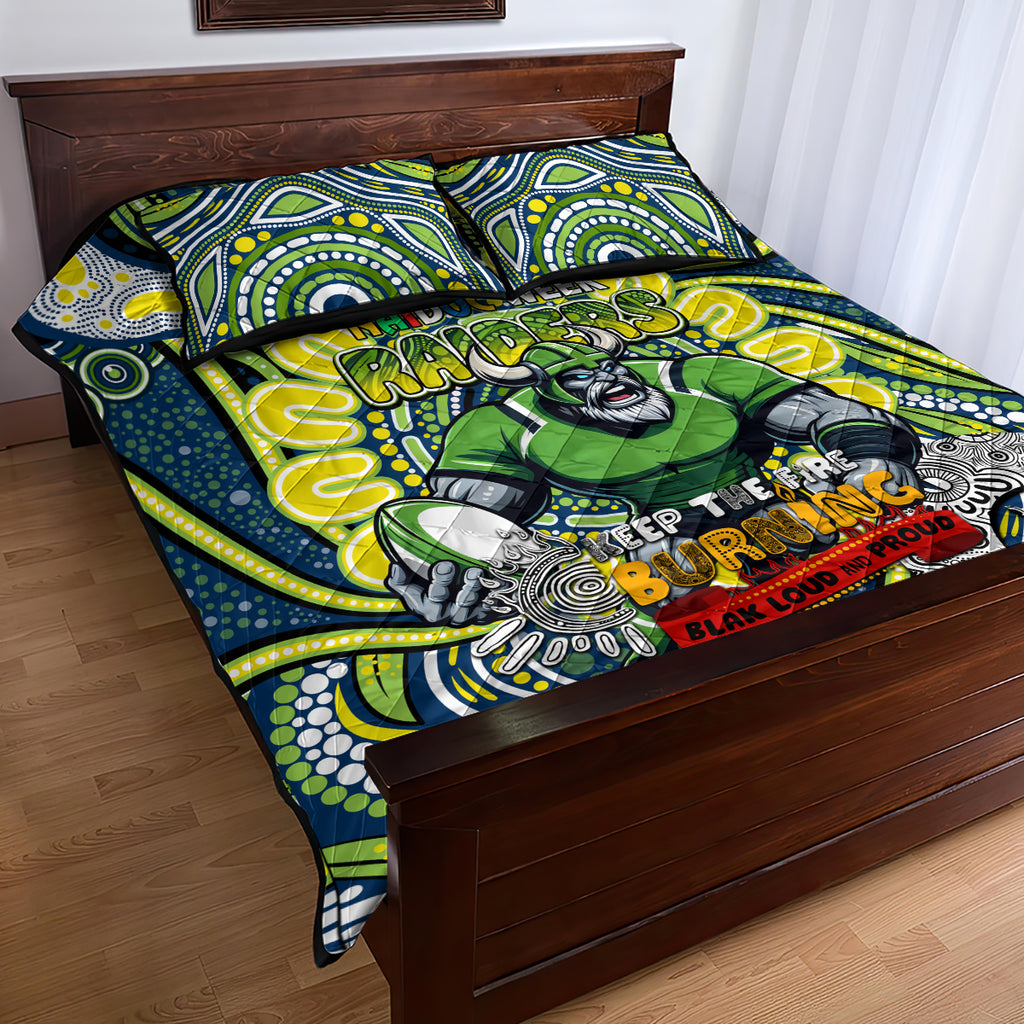Custom NAIDOC Week 2024 Raiders Quilt Bed Set Mascot Rugby DT02