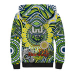 Custom NAIDOC Week 2024 Raiders Sherpa Hoodie Mascot Rugby DT02