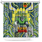 Custom NAIDOC Week 2024 Raiders Shower Curtain Mascot Rugby DT02