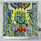 Custom NAIDOC Week 2024 Raiders Shower Curtain Mascot Rugby DT02