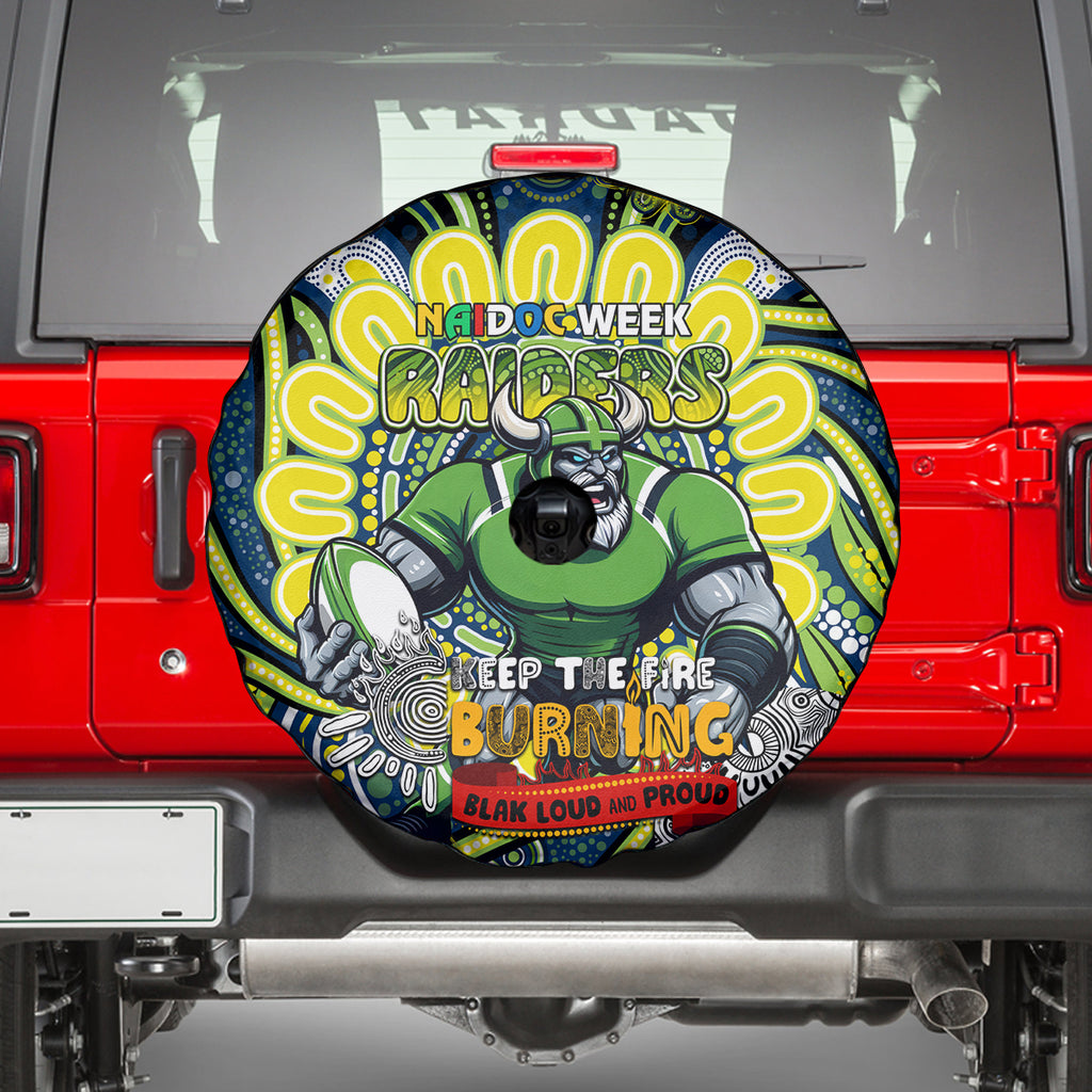 Custom NAIDOC Week 2024 Raiders Spare Tire Cover Mascot Rugby DT02