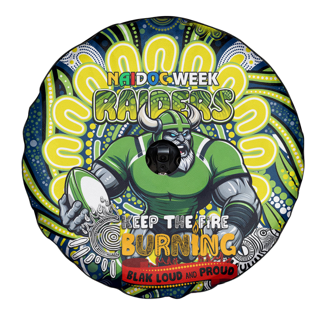 Custom NAIDOC Week 2024 Raiders Spare Tire Cover Mascot Rugby DT02