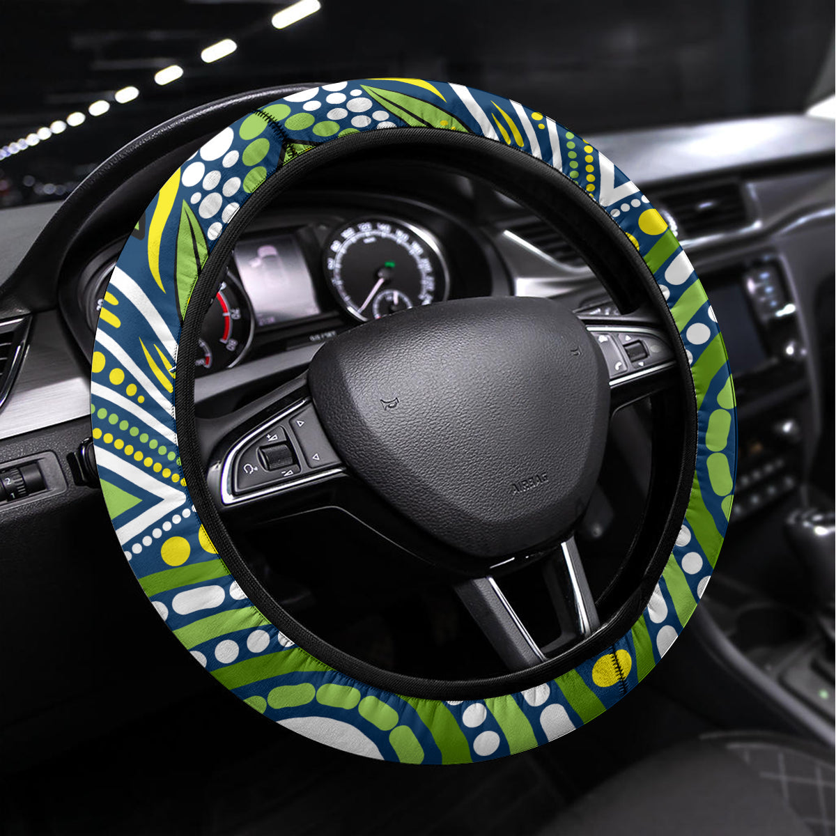 Custom NAIDOC Week 2024 Raiders Steering Wheel Cover Mascot Rugby DT02