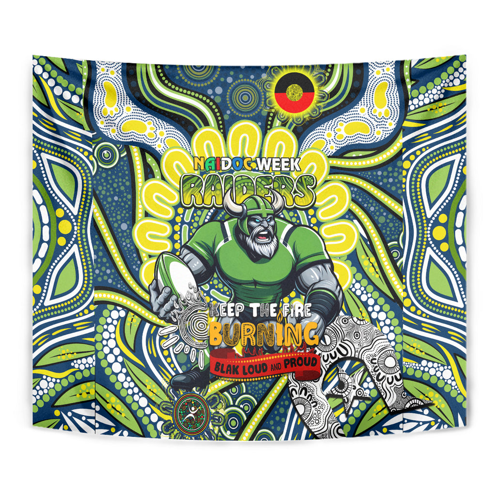 Custom NAIDOC Week 2024 Raiders Tapestry Mascot Rugby DT02