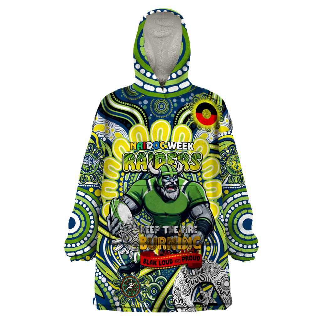 Custom NAIDOC Week 2024 Raiders Wearable Blanket Hoodie Mascot Rugby DT02