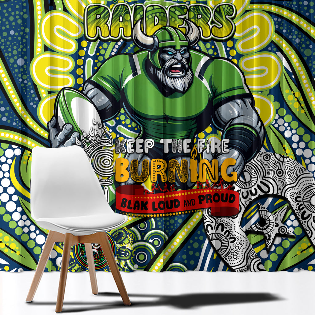 Custom NAIDOC Week 2024 Raiders Window Curtain Mascot Rugby DT02