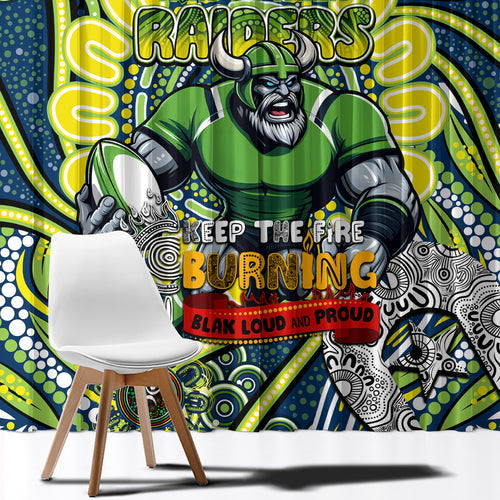 Custom NAIDOC Week 2024 Raiders Window Curtain Mascot Rugby DT02