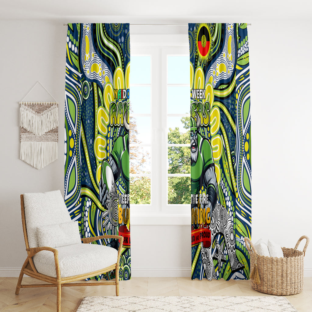 Custom NAIDOC Week 2024 Raiders Window Curtain Mascot Rugby DT02
