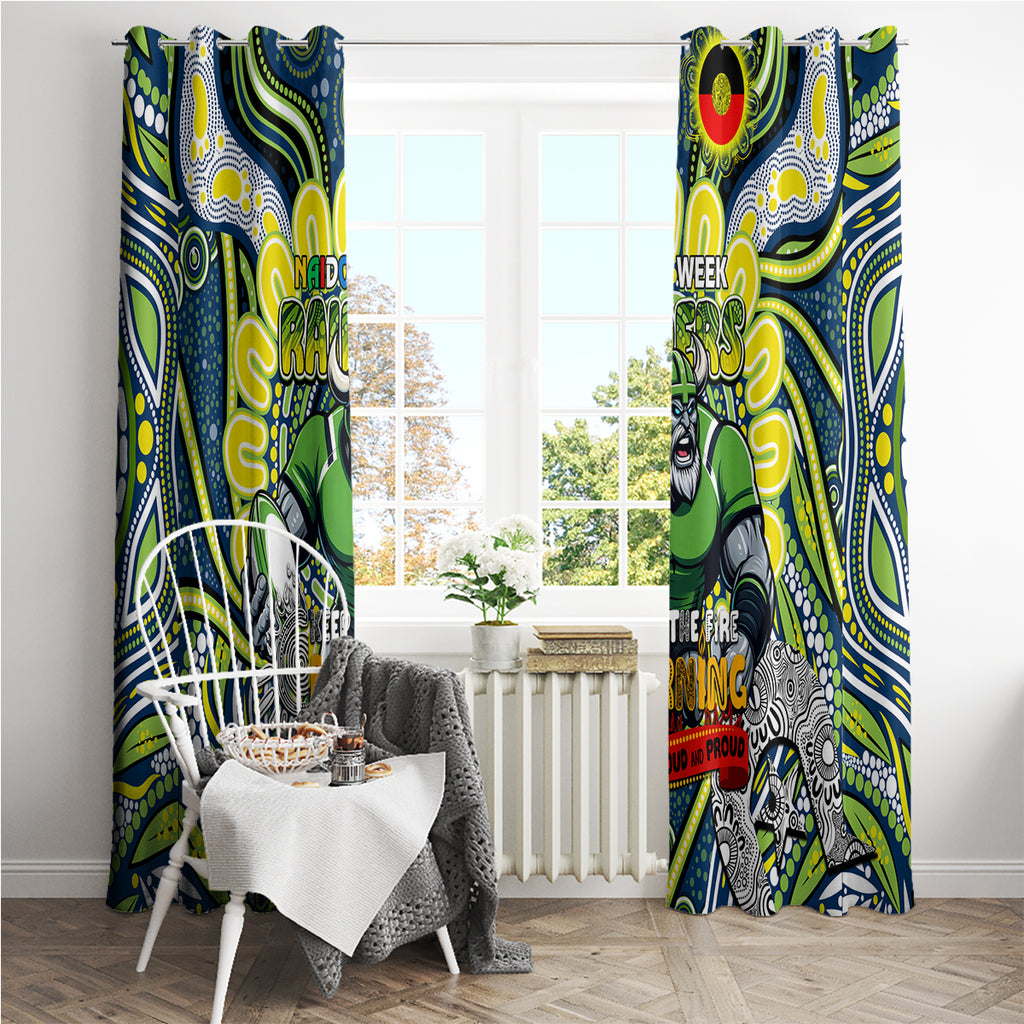 Custom NAIDOC Week 2024 Raiders Window Curtain Mascot Rugby DT02