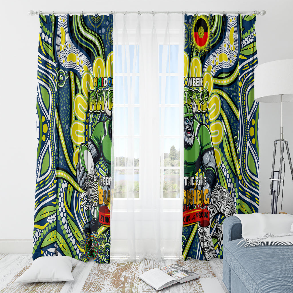 Custom NAIDOC Week 2024 Raiders Window Curtain Mascot Rugby DT02