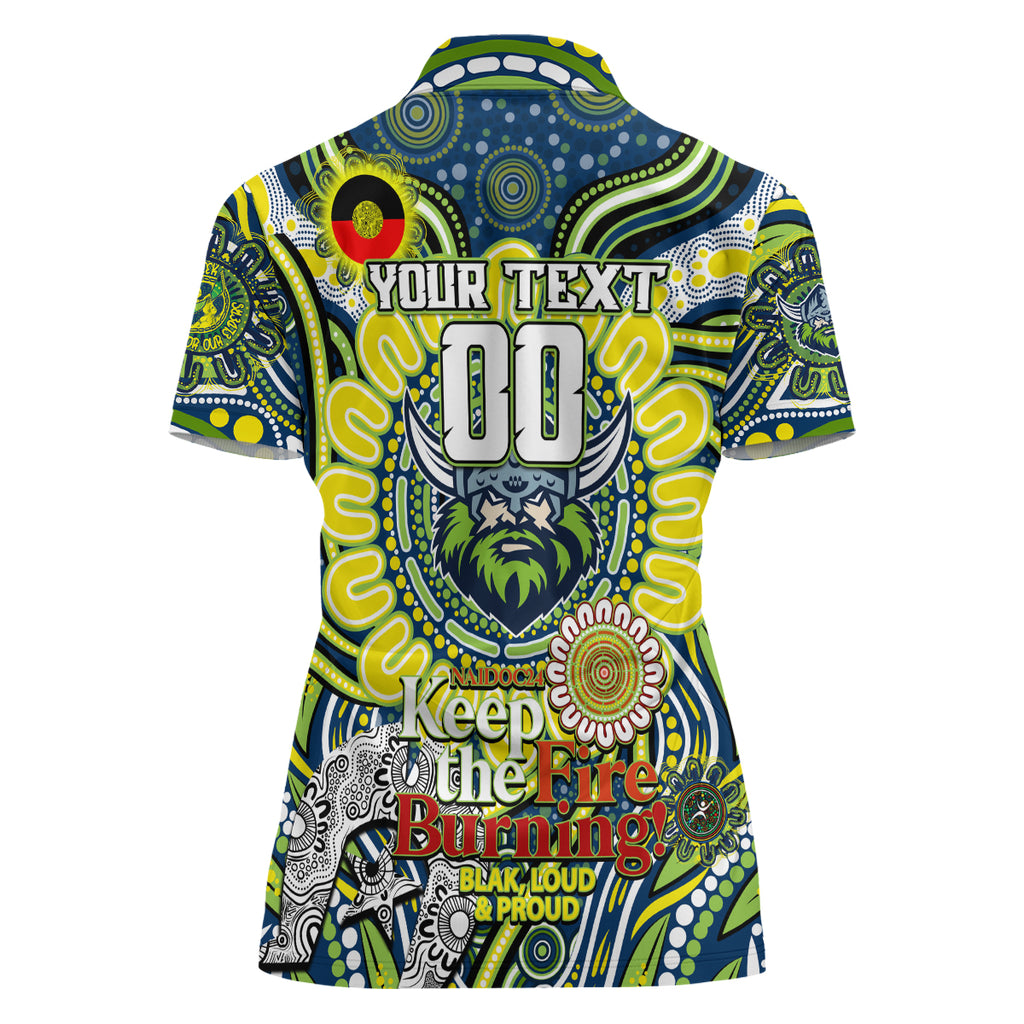 Custom NAIDOC Week 2024 Raiders Women Polo Shirt Mascot Rugby DT02
