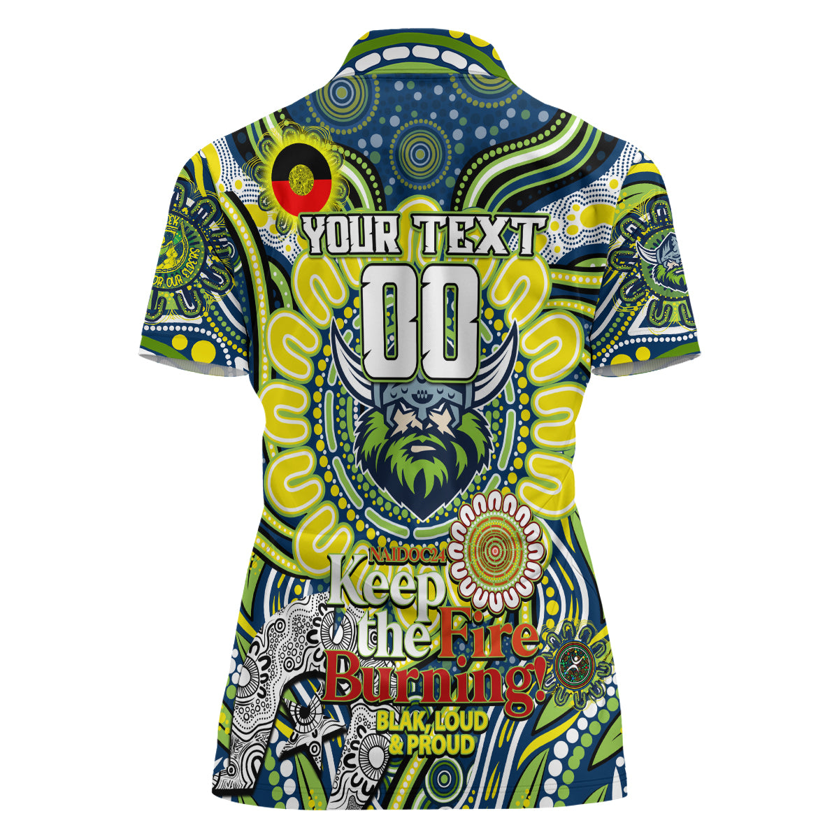 Custom NAIDOC Week 2024 Raiders Women Polo Shirt Mascot Rugby DT02