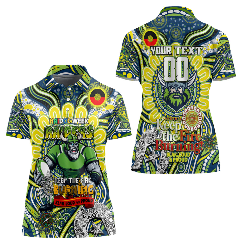 Custom NAIDOC Week 2024 Raiders Women Polo Shirt Mascot Rugby DT02