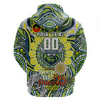 Custom NAIDOC Week 2024 Raiders Zip Hoodie Mascot Rugby DT02