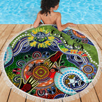 Personalised Raiders NAIDOC Week 2024 Beach Blanket Australia Aboriginal Dot Painting