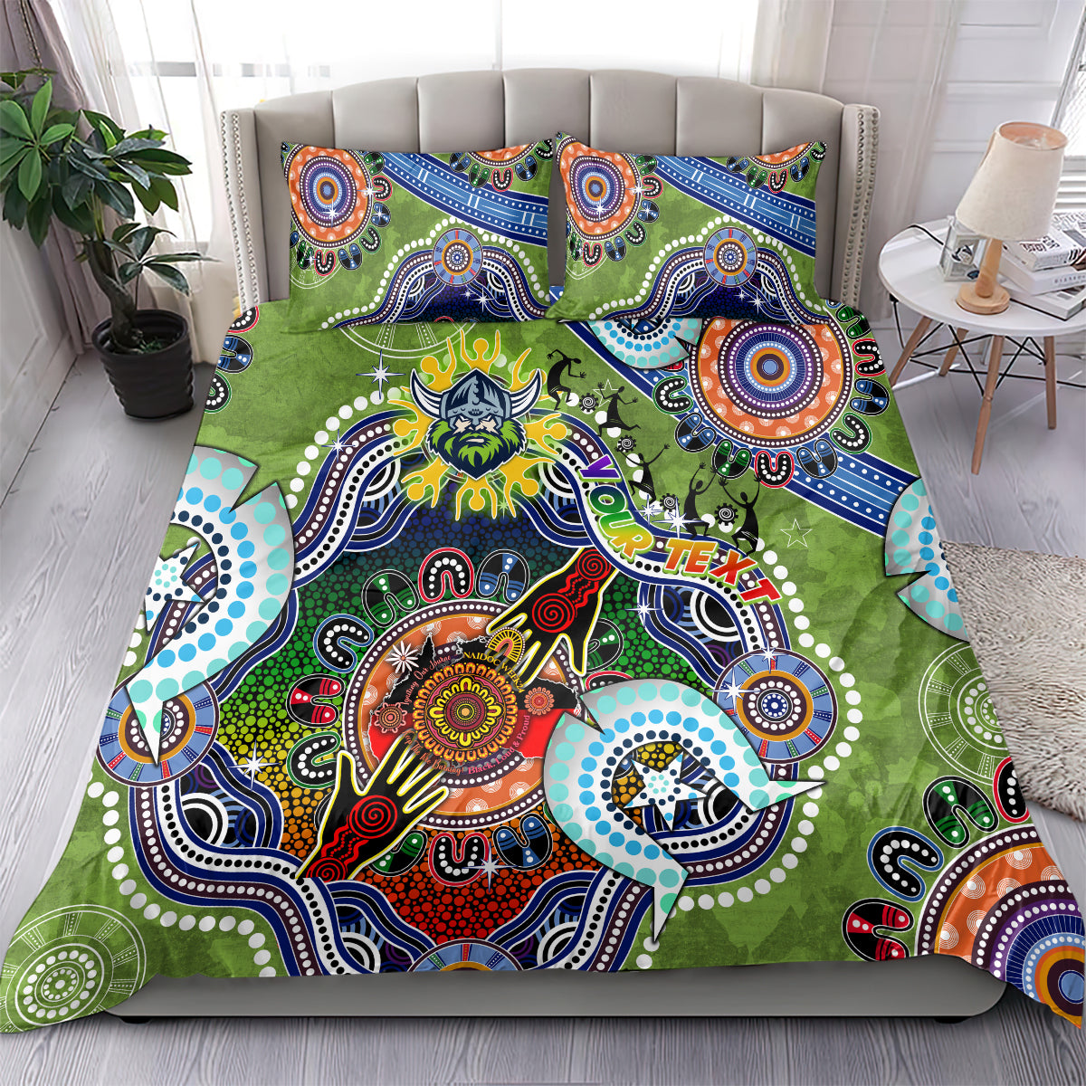 Personalised Raiders NAIDOC Week 2024 Bedding Set Australia Aboriginal Dot Painting