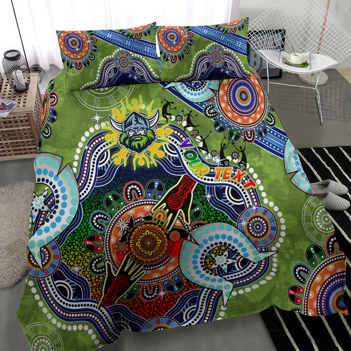 Personalised Raiders NAIDOC Week 2024 Bedding Set Australia Aboriginal Dot Painting