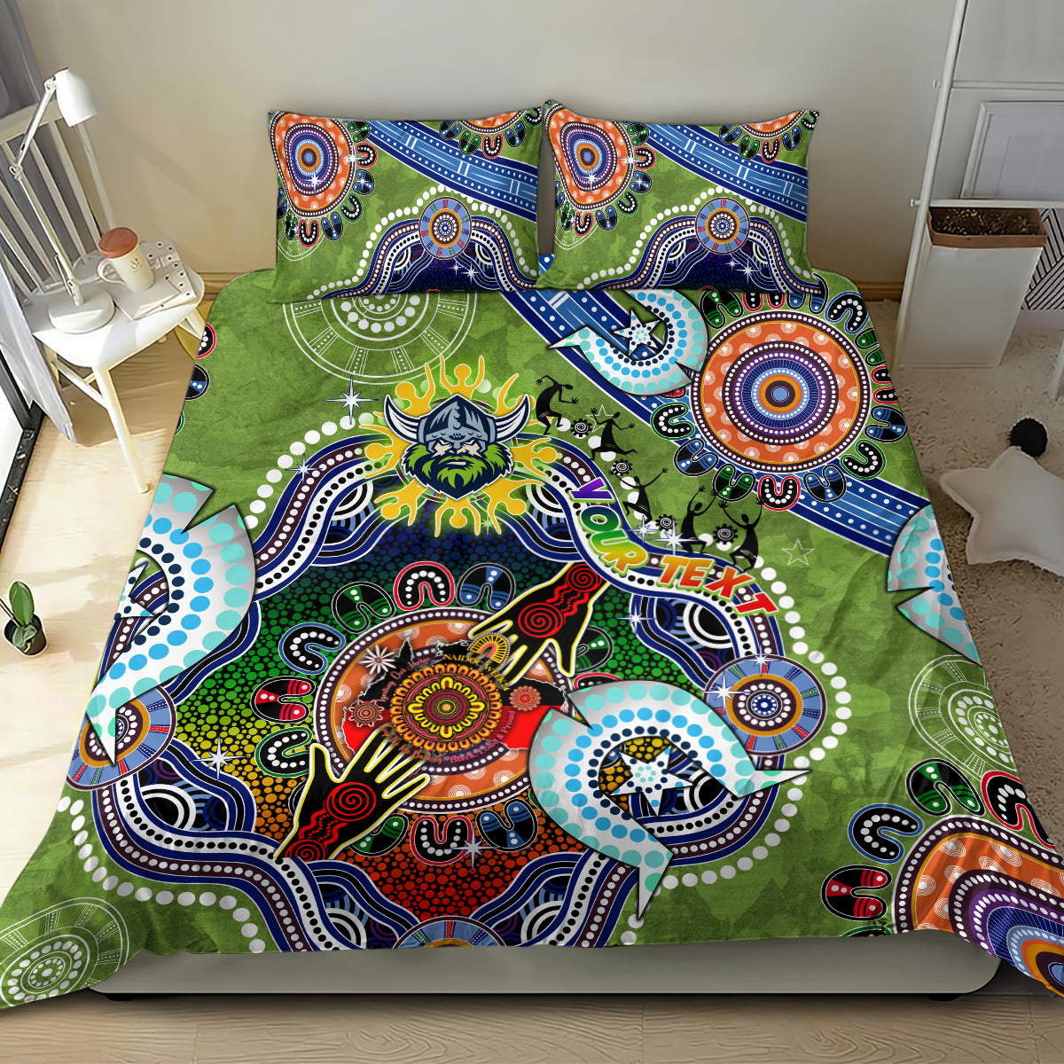 Personalised Raiders NAIDOC Week 2024 Bedding Set Australia Aboriginal Dot Painting