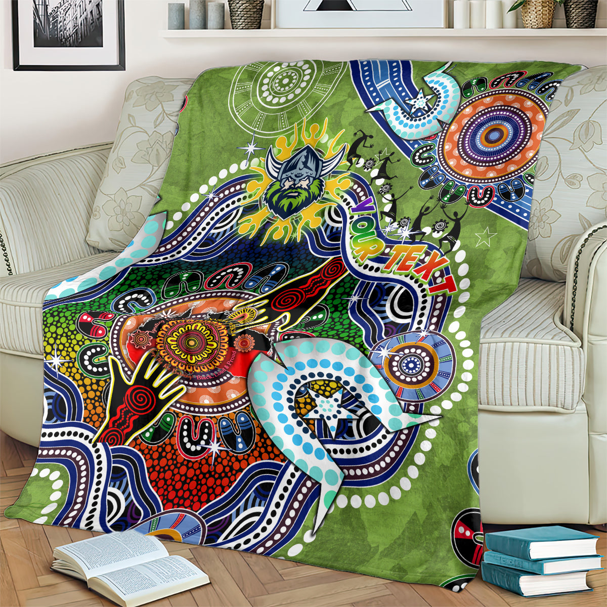 Personalised Raiders NAIDOC Week 2024 Blanket Australia Aboriginal Dot Painting