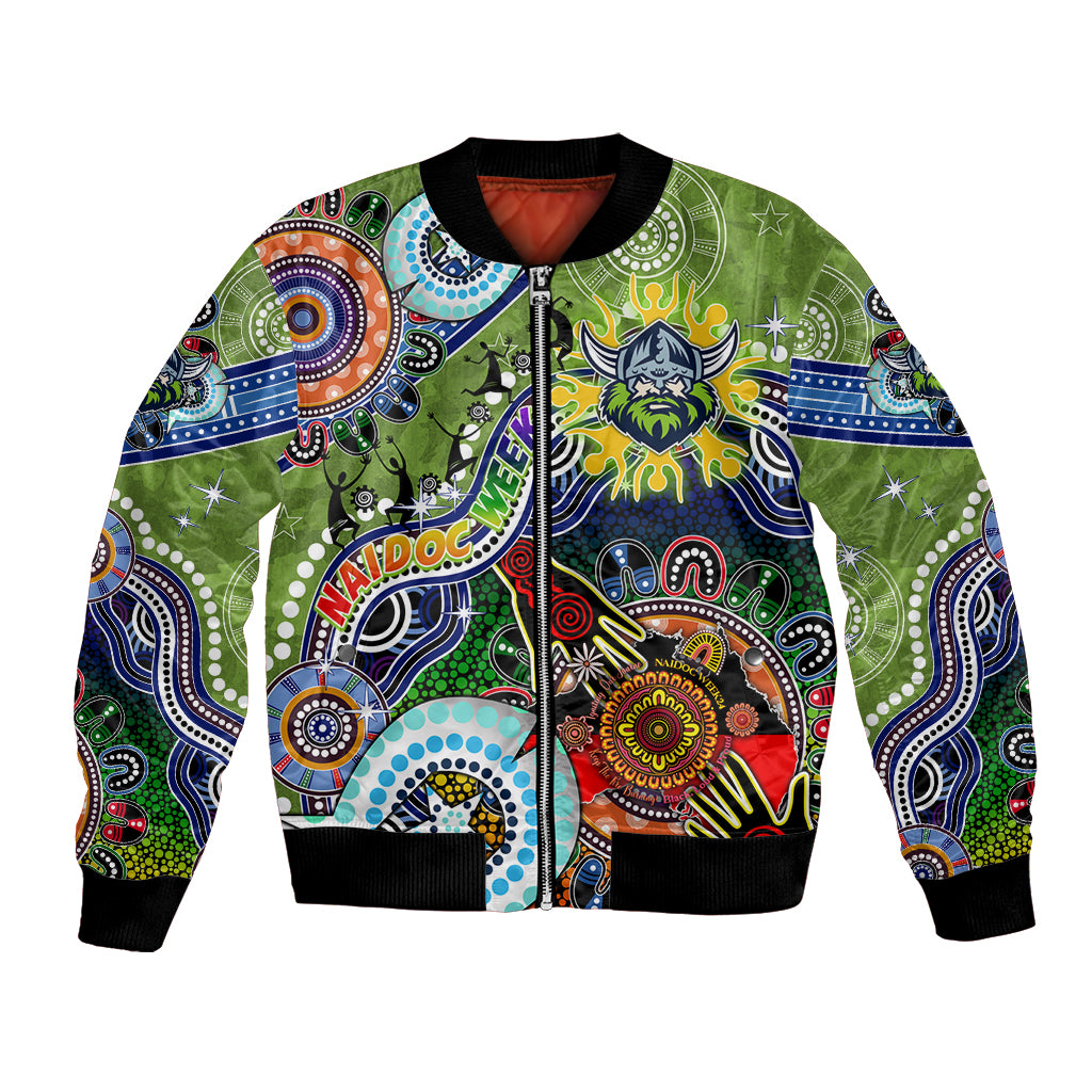 Personalised Raiders NAIDOC Week 2024 Bomber Jacket Australia Aboriginal Dot Painting