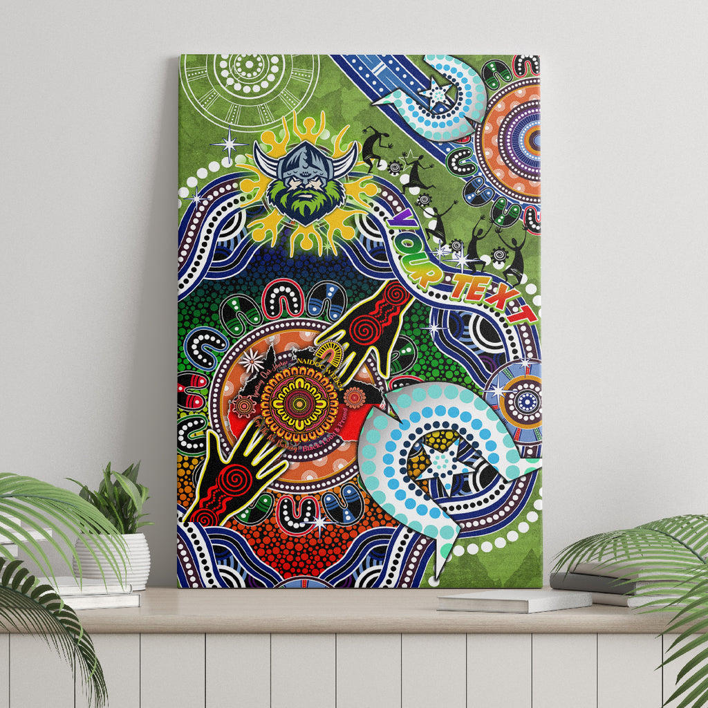 Personalised Raiders NAIDOC Week 2024 Canvas Wall Art Australia Aboriginal Dot Painting